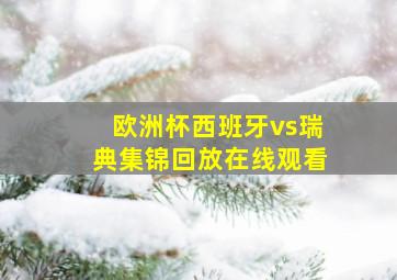 欧洲杯西班牙vs瑞典集锦回放在线观看