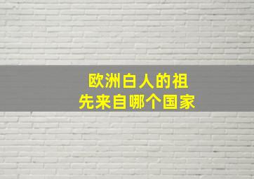 欧洲白人的祖先来自哪个国家