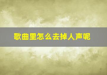 歌曲里怎么去掉人声呢