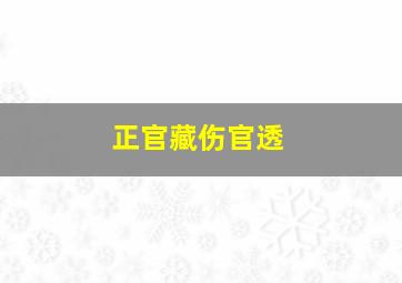 正官藏伤官透