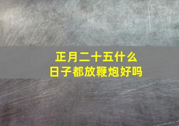 正月二十五什么日子都放鞭炮好吗