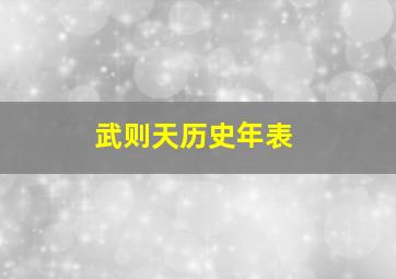 武则天历史年表