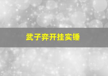 武子弈开挂实锤