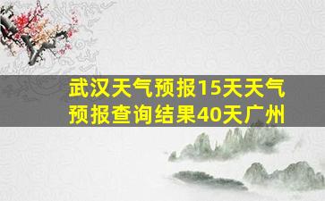 武汉天气预报15天天气预报查询结果40天广州