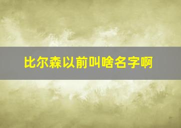 比尔森以前叫啥名字啊