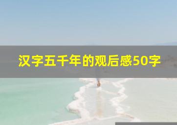 汉字五千年的观后感50字