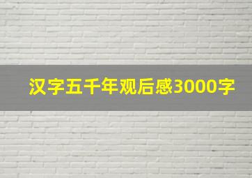 汉字五千年观后感3000字