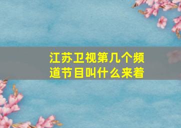 江苏卫视第几个频道节目叫什么来着