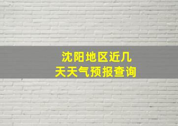 沈阳地区近几天天气预报查询