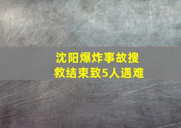 沈阳爆炸事故搜救结束致5人遇难