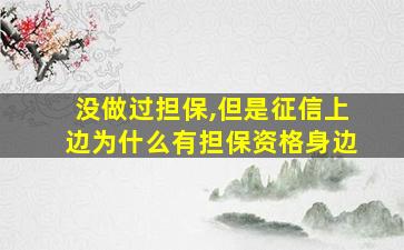 没做过担保,但是征信上边为什么有担保资格身边