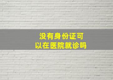 没有身份证可以在医院就诊吗