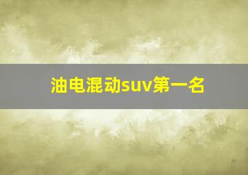 油电混动suv第一名