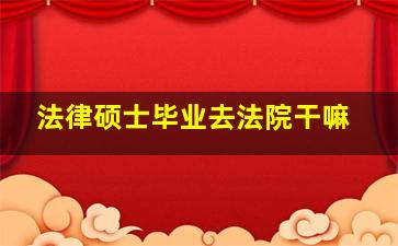 法律硕士毕业去法院干嘛