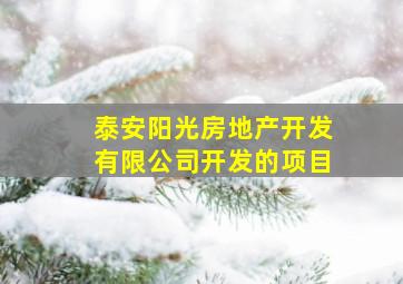 泰安阳光房地产开发有限公司开发的项目