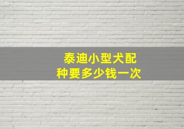 泰迪小型犬配种要多少钱一次