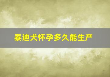 泰迪犬怀孕多久能生产