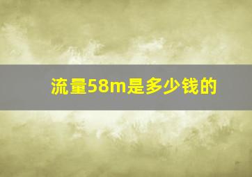 流量58m是多少钱的