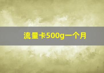 流量卡500g一个月