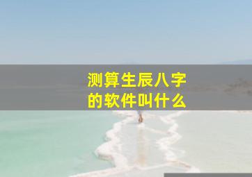 测算生辰八字的软件叫什么