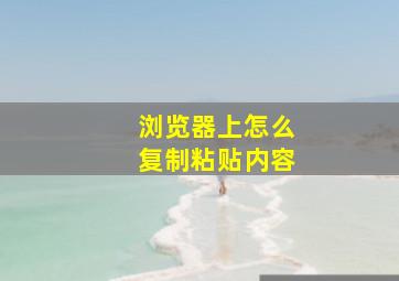 浏览器上怎么复制粘贴内容