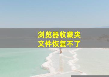 浏览器收藏夹文件恢复不了