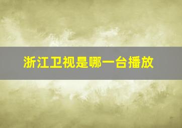 浙江卫视是哪一台播放