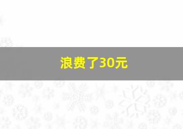 浪费了30元