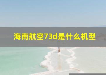 海南航空73d是什么机型