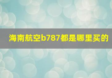 海南航空b787都是哪里买的