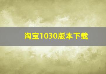 淘宝1030版本下载