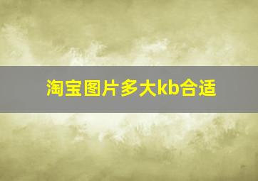 淘宝图片多大kb合适