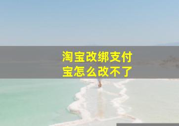 淘宝改绑支付宝怎么改不了