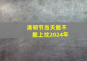 清明节当天能不能上坟2024年