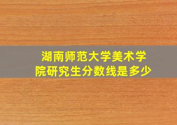 湖南师范大学美术学院研究生分数线是多少