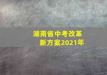 湖南省中考改革新方案2021年