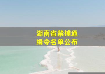 湖南省禁捕通缉令名单公布