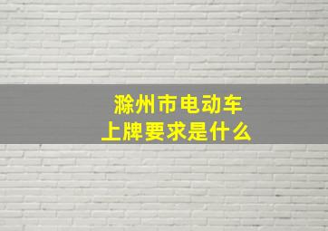 滁州市电动车上牌要求是什么