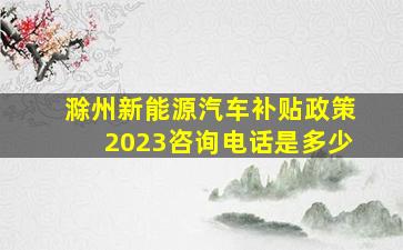 滁州新能源汽车补贴政策2023咨询电话是多少