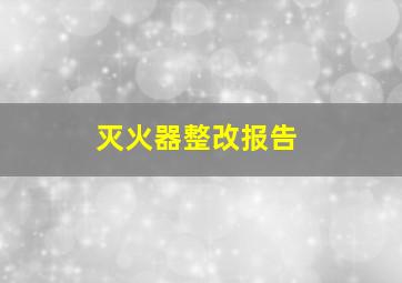 灭火器整改报告