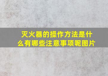 灭火器的操作方法是什么有哪些注意事项呢图片