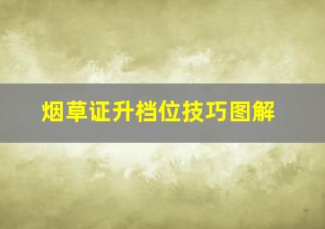 烟草证升档位技巧图解