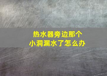 热水器旁边那个小洞漏水了怎么办