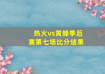 热火vs黄蜂季后赛第七场比分结果