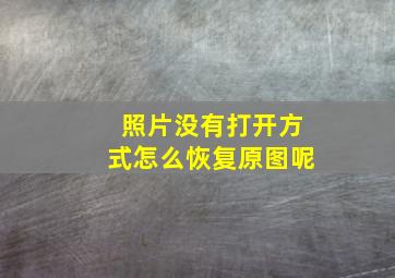 照片没有打开方式怎么恢复原图呢