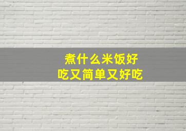 煮什么米饭好吃又简单又好吃