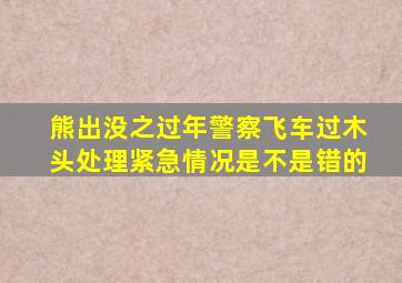 熊出没之过年警察飞车过木头处理紧急情况是不是错的