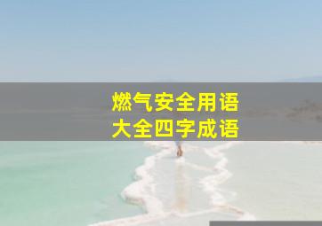 燃气安全用语大全四字成语