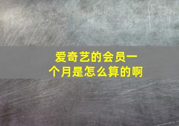 爱奇艺的会员一个月是怎么算的啊