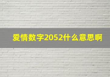 爱情数字2052什么意思啊